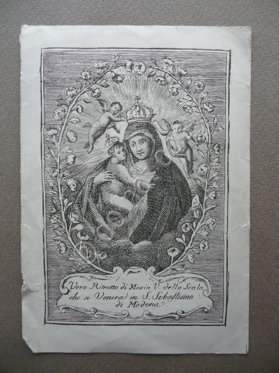 Incisione Vera Effigie di Maria Vergine della Scala S. Sebastiano …