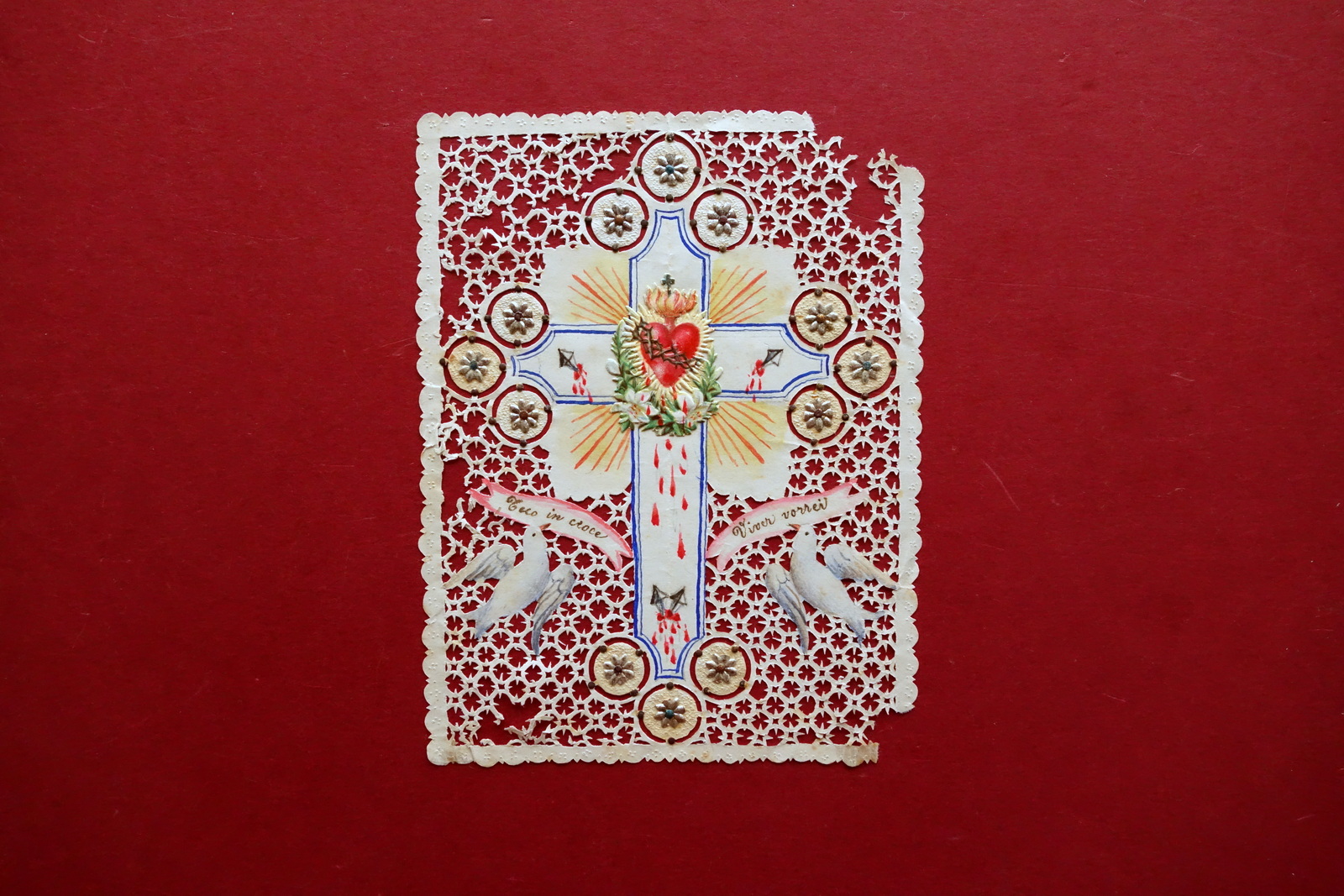 Santino Traforato Teco in Croce Viver Vorrei Realizzato a Mano …