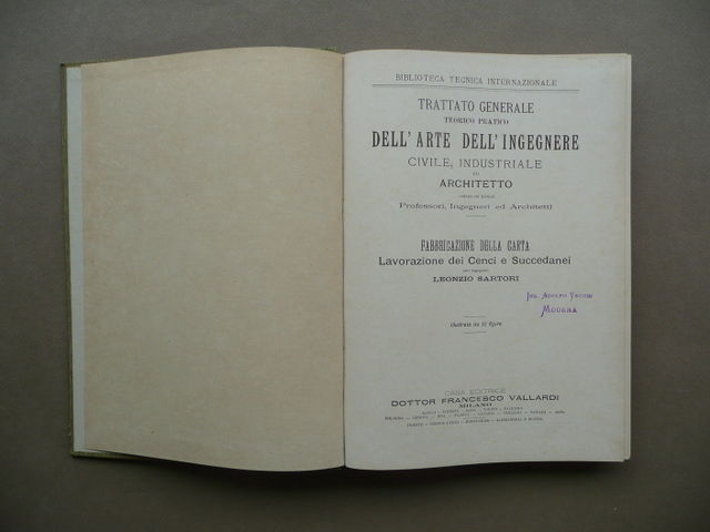 Sartori Fabbricazione Carta Bertolio Metallurgia Generale Ignea Vallardi 2 Testi