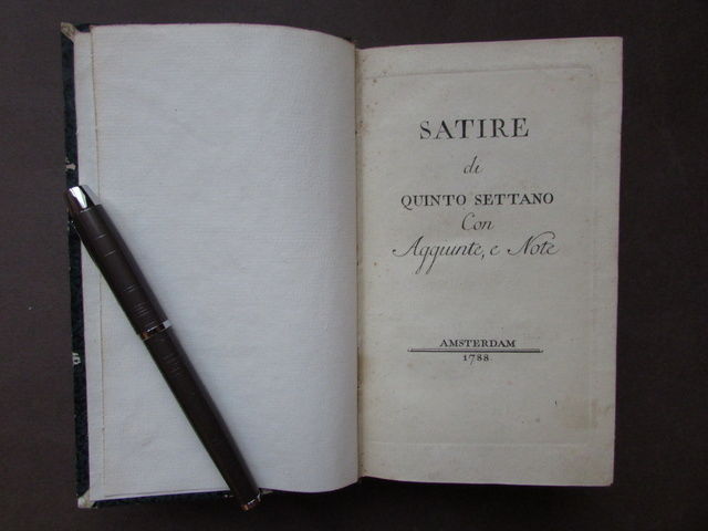 Satire Quinto Settano Lodovico Sergardi Aggiunte Note Amsterdam 1788