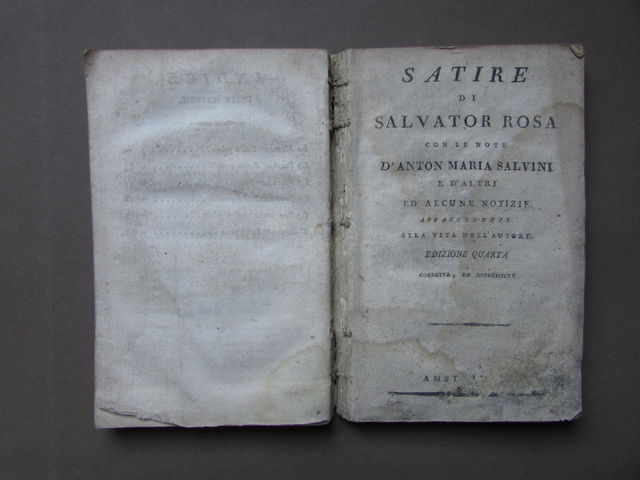 Satire Salvator Rosa Salvini Vita Politica Societ‡ Costume Letteratura