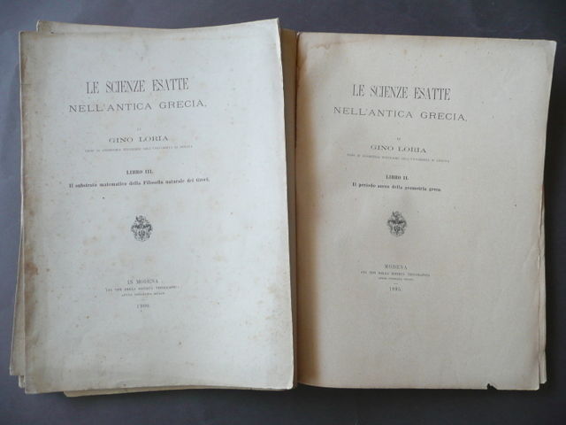 Scienze Esatte Antica Grecia Filosofia Naturale Geometria Loria Modena 1895 …