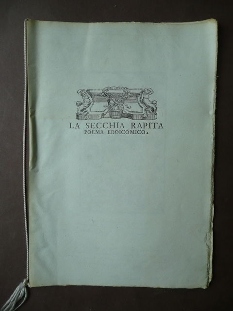 Secchia Rapita Tassoni riproduzione 1988 Xilografie Modena 1744 Mucchi Editore