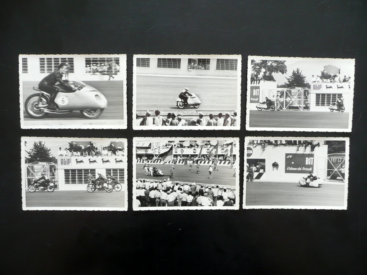 Sei Fotografie Originali Motociclismo Gara Bandirola Verte Milano Anni '50 …