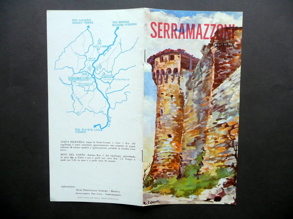 Serramazzoni Modena Brossura Turistica Depliant M. Coppelli Anni '50 Appennino