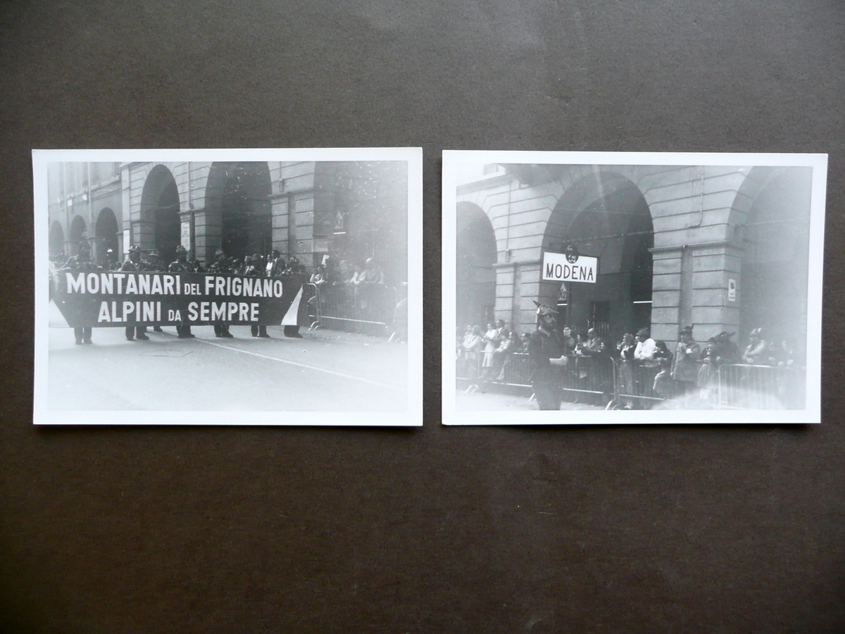 Sfilata Alpini Montanari del Frignano Modena Due Fotografie Anni '50