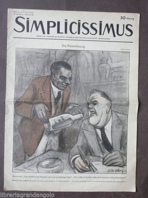 Simplicissimus 1942 Rivista Illustrata 2∞ Guerra Mondiale Schulz Schilling Thony