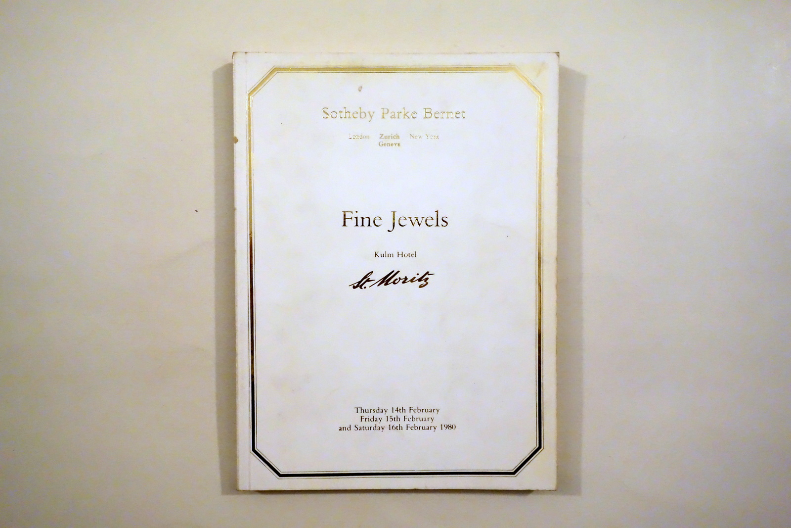 Sotheby Catalogo Asta Fine Jewels Kulm Hotel St. Moritz Svizzera …