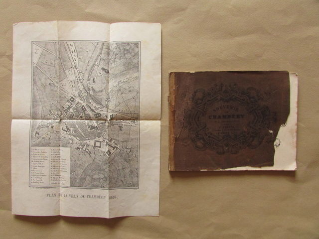 Souvenir Chambery Litografie Savoia Monte Bianco Perrin Montagna 1862 Alpi