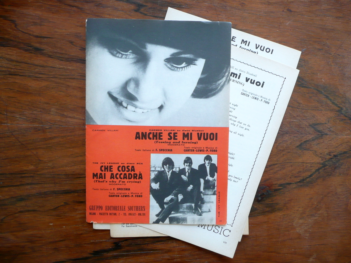 Spartiti Musica Carmen Villani Anche Se Mi Vuoi The Ivy …