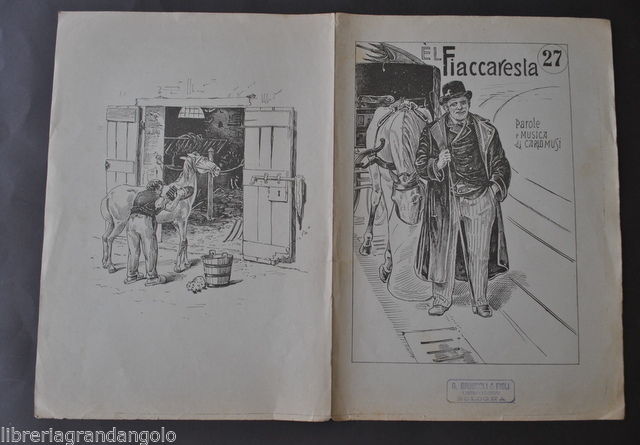 Spartiti Musica Dialetto Bolognese Bologna Musi El Fiaccaresta Cocchiere 1888