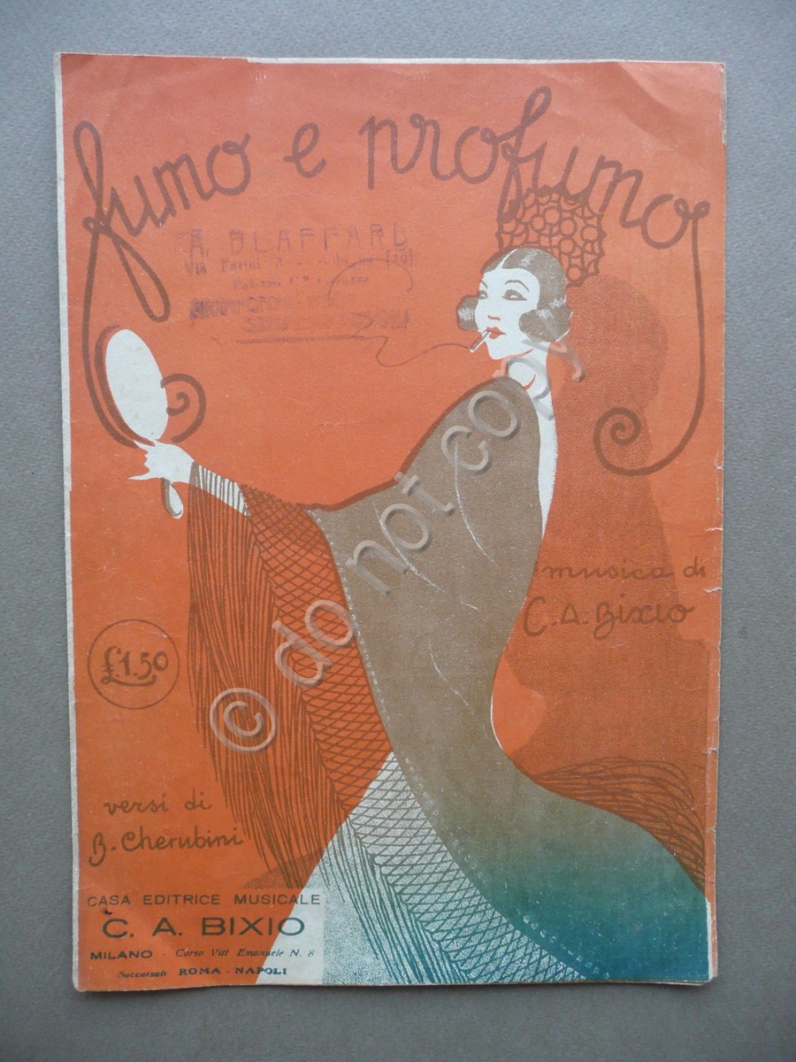 Spartito Fumo e Profumo Musica Bixio Versi Cherubini Milano 1927 …