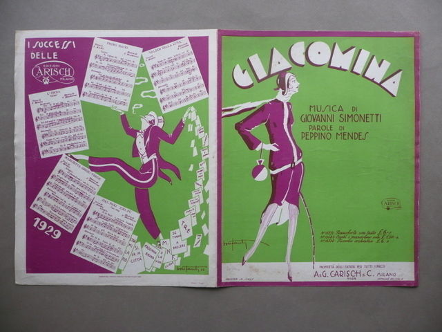 Spartito Giacomina Simonetti Mendes One Step Carisch Milano 1929 Bonfanti …