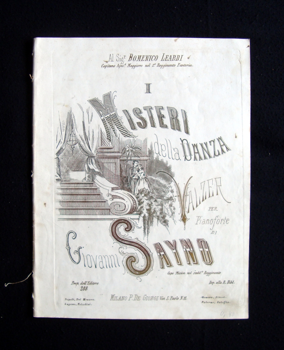 Spartito Giovanni Sayno I misteri della Danza fine '800 Milano …