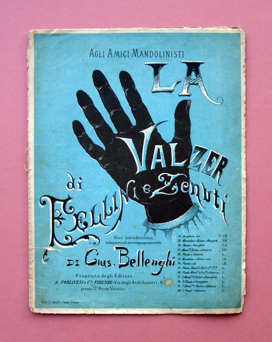 Spartito La Mano Nera walzer Fellini e Zenuti Agli Amici …