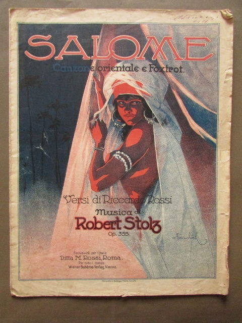 Spartito Salome Stolz Rossi Canzone Orientale Foxtrot Musica 1920 Fereuchich
