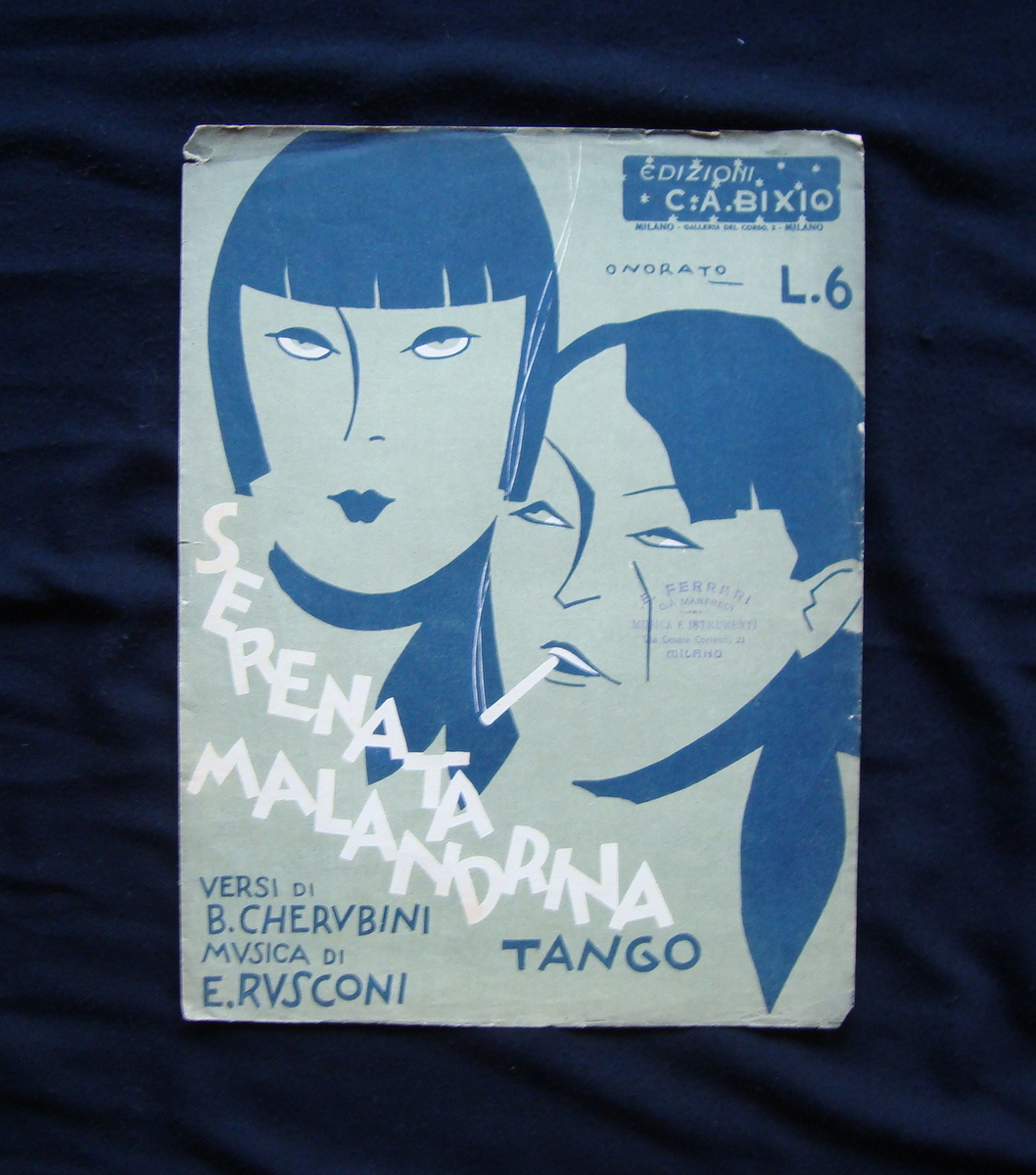 Spartito Serenata Malandrina Cherubini Rusconi 1929 Tango Onorato