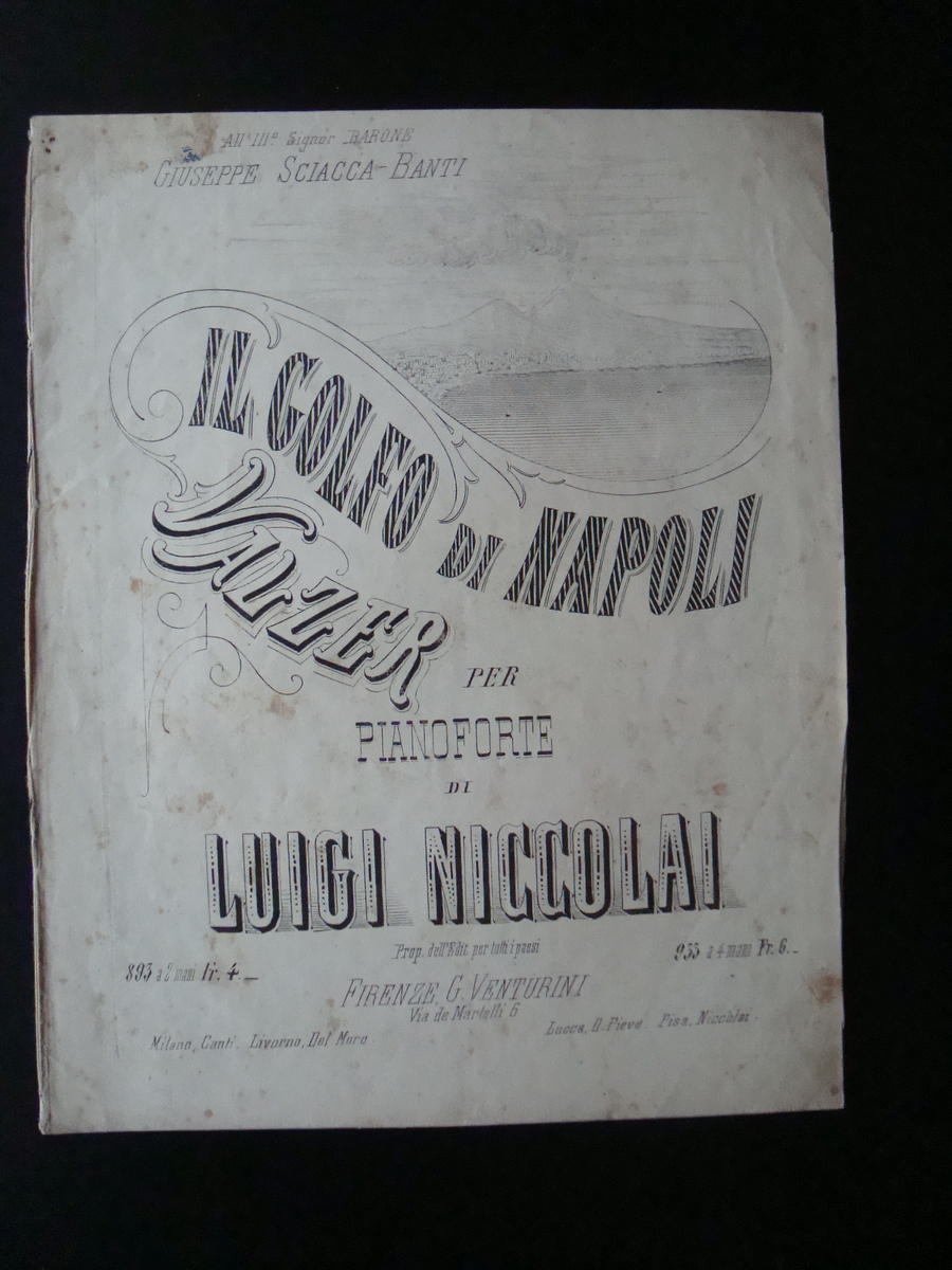 Spartito Valzer Il Golfo di Napoli di Luigi Niccolai 1860 …