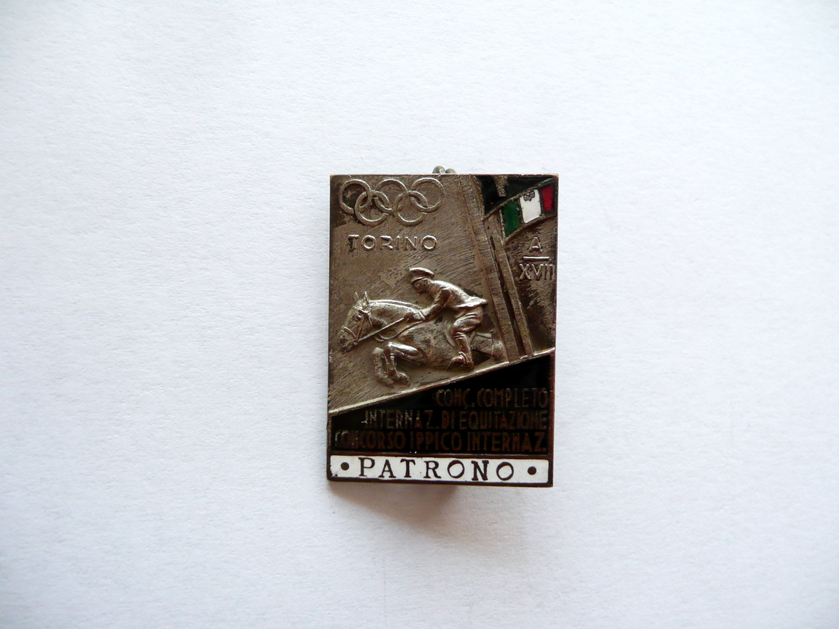 Spilla Distintivo Concorso Internazionale di Equitazione Patrono Torino 1939
