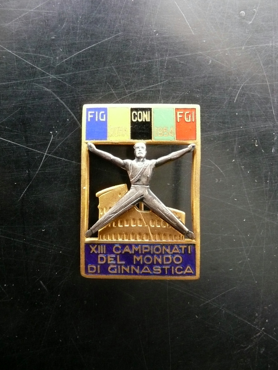 Spilla XIII Campionati del Mondo di Ginnastica Roma 1954 CONI …