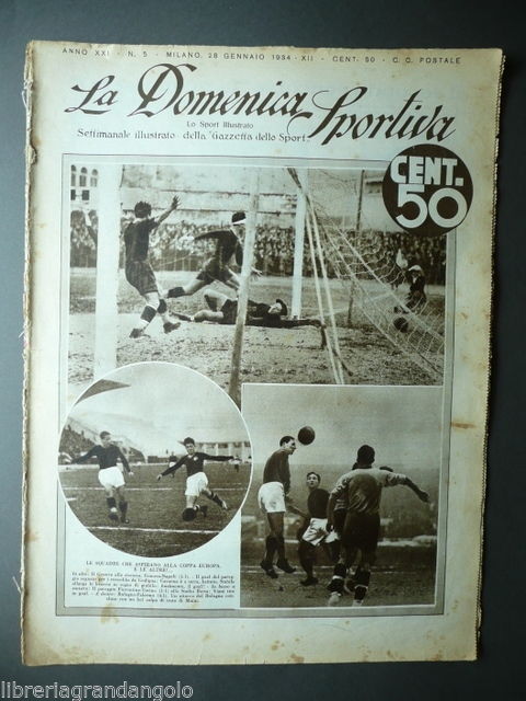 Sport Calcio Domenica Sportiva 1934 Ambrosiana Genova Napoli Fiorentina Torino