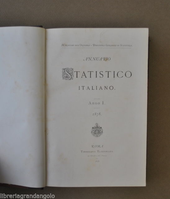 Statistica Annuario Statistico Italiano Notizie Popolazione Economia Roma 1878