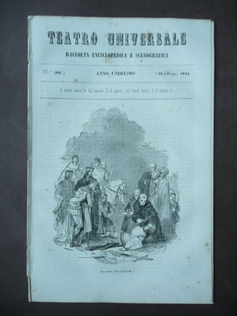 Storia Cavalleria Antica Iniziazione Scudieri Riti Teatro Universale 1844