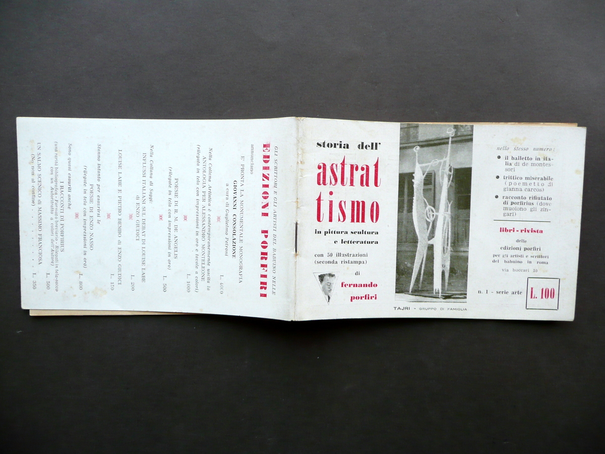 Storia dell'Astrattismo Fernando Porfiri Arte Murale Alfabeto Plastico Anni '50