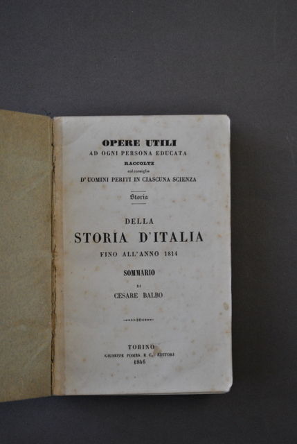 Storia Italia 1814 Cesare Balbo Primitivi Romani Comuni Napoleone Torino …
