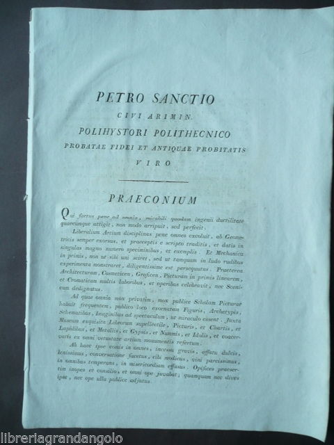 Storia Locale Petro Sanctio Rimini 1812 Marsoner Architettura Arti Liberali