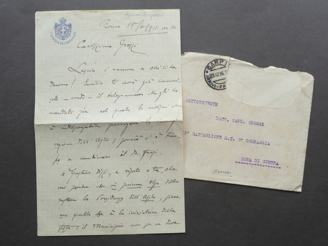 Storia Politica Lettera Gregorio Agnini Asilo Finale Agitazioni Mirandola 1911