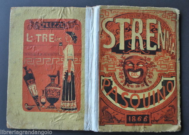 Strenna del Pasquino Fiera Donna Barbuta Marionette Umorismo Satira 1866