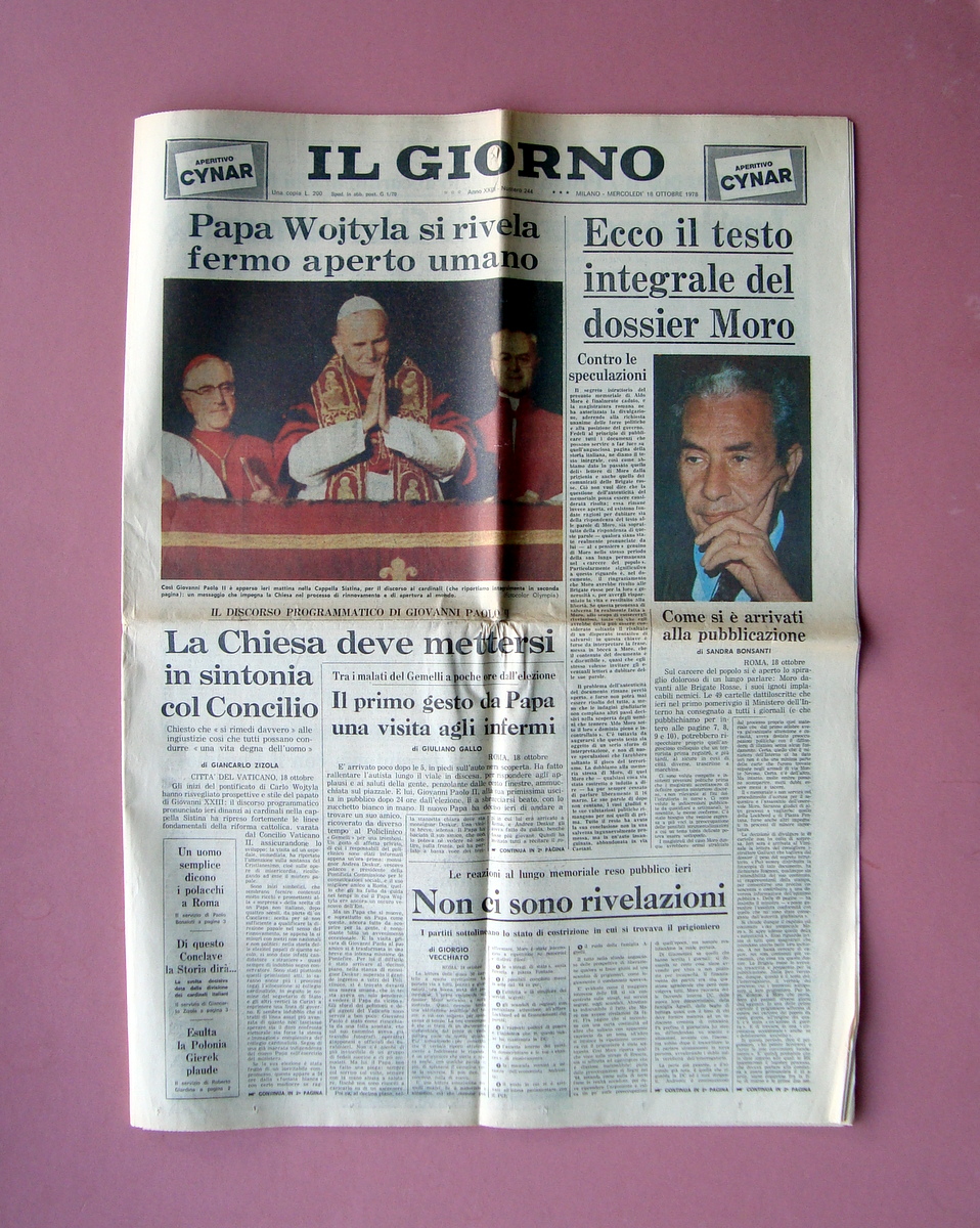 Testo Integrale dossier Moro Papa Wotyla discorso Il Giorno 18/10/1978
