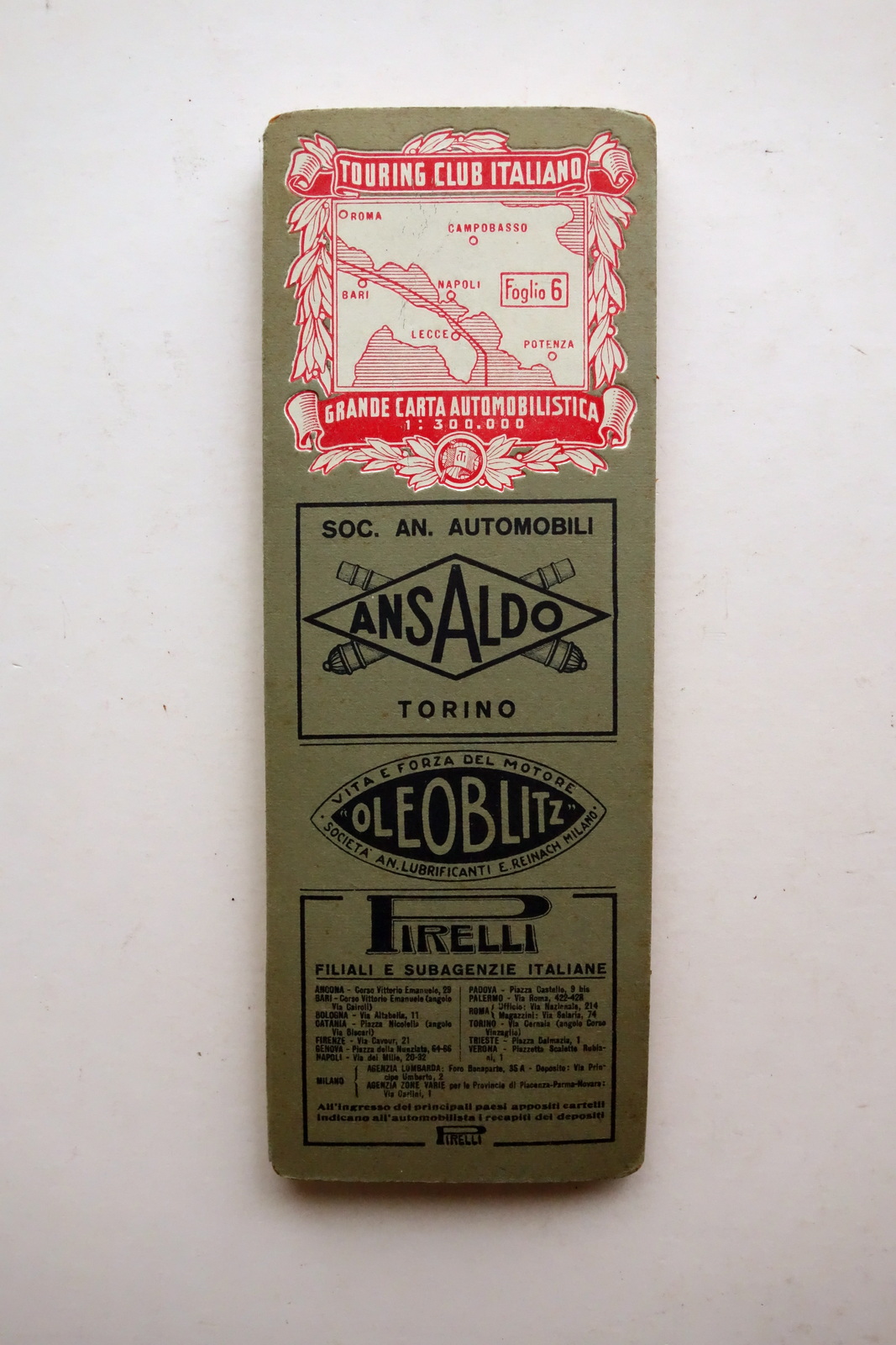 Touring Club Italiano Grande Carta Automobilistica Bari Lecce Napoli Matera …