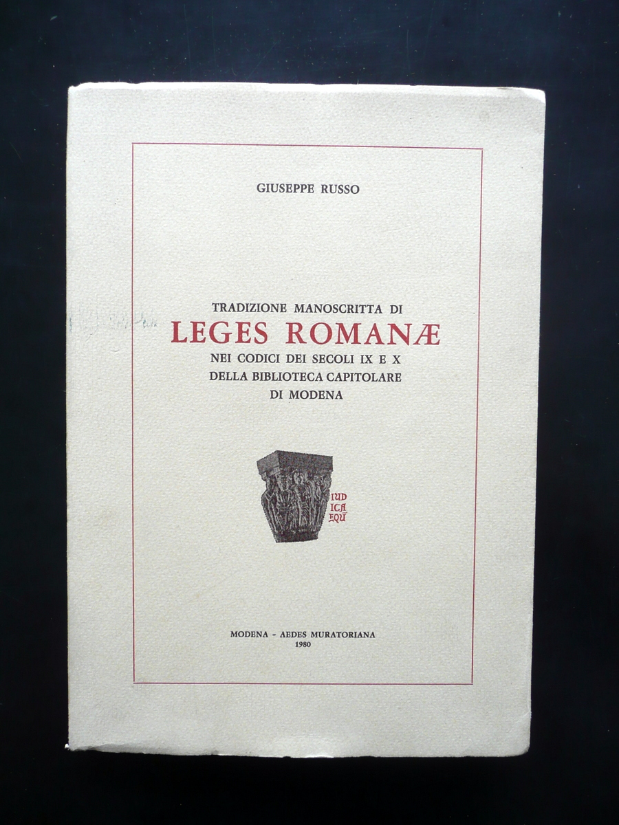 Tradizione Manoscritta di Leges Romanae Russo Aedes Muratoriana Modena 1980