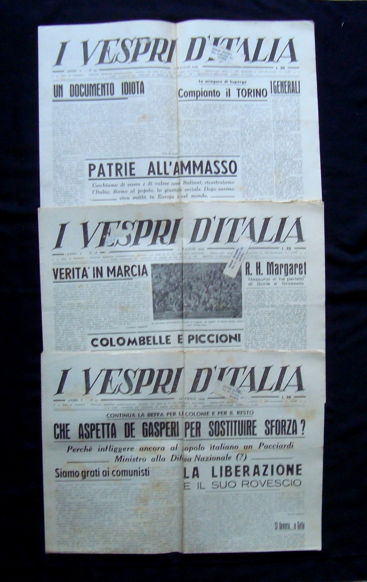 tre numeri I Vespri d'Italia Anno I n 17 18 …