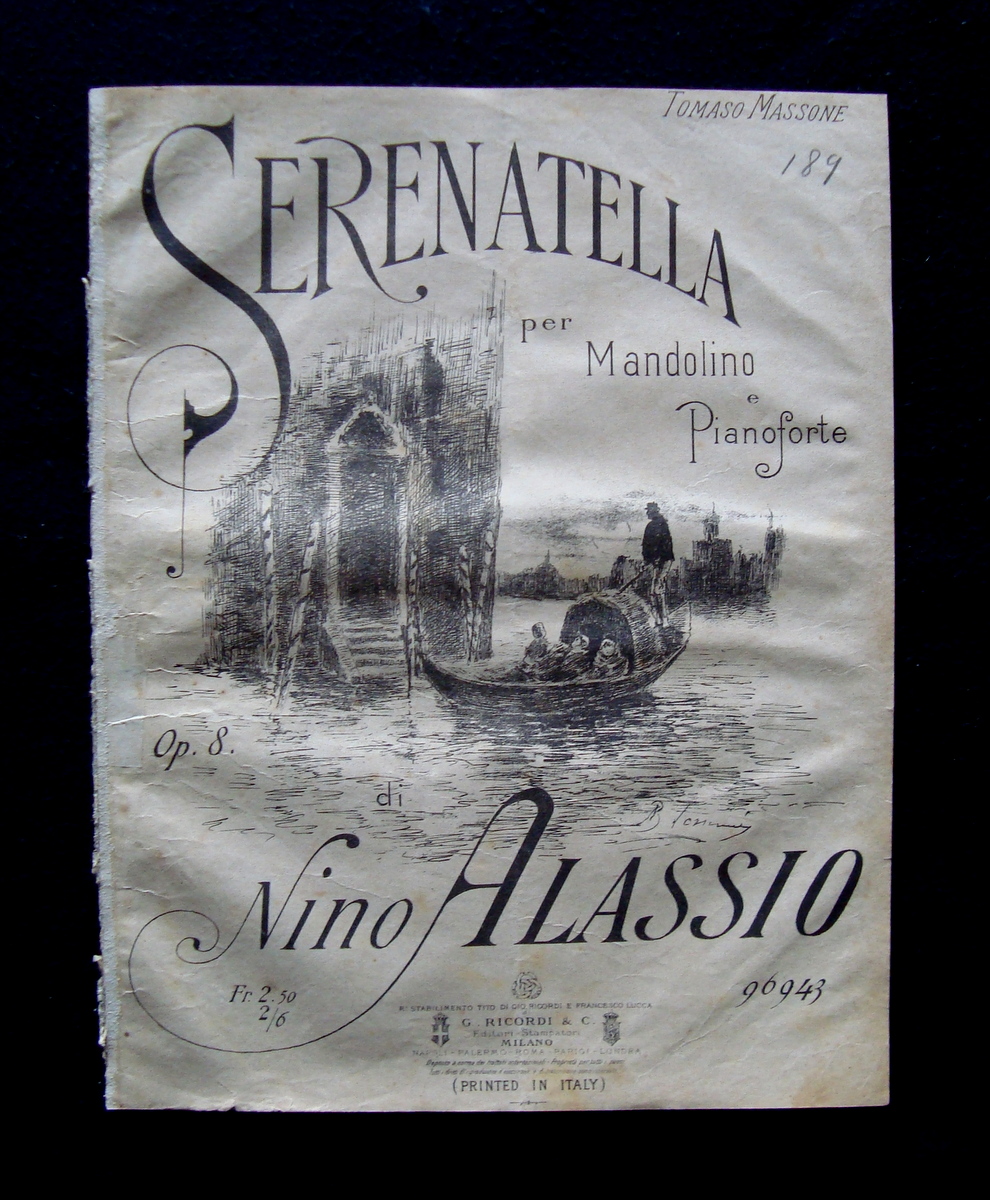 Tre Spartiti Nino Alassio primi 900 Serenatella Elisa Sorridimi mandolino …