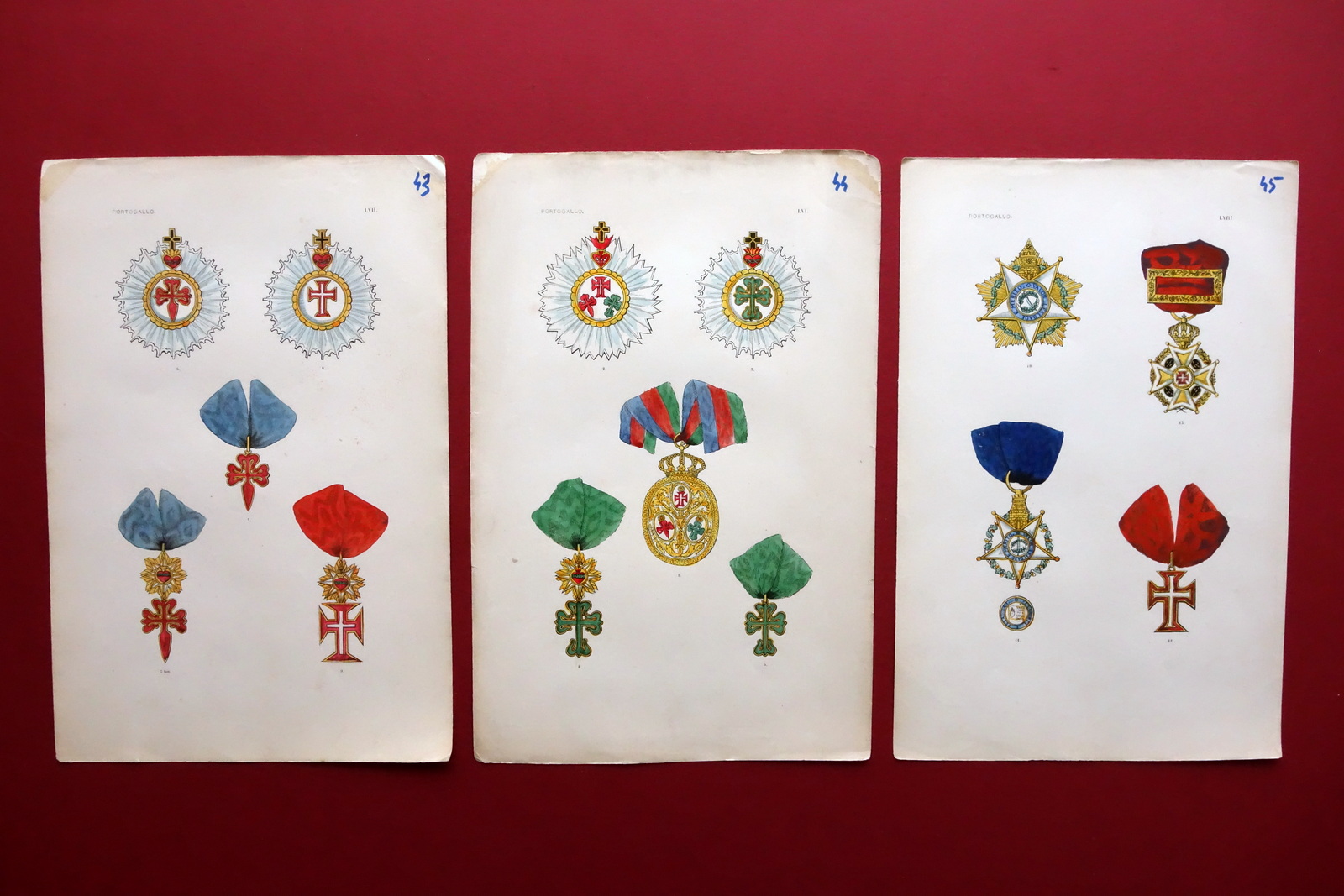 Tre Tavole Portogallo Ordine Equestre San Benedetto d'Avis a Colori …