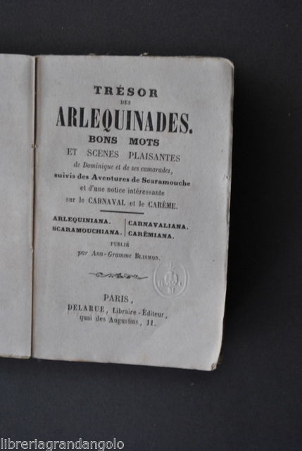 TrÈsor Arlequinades Bon Mots Carnevale Barzellette Motti Umorismo Parigi 1800