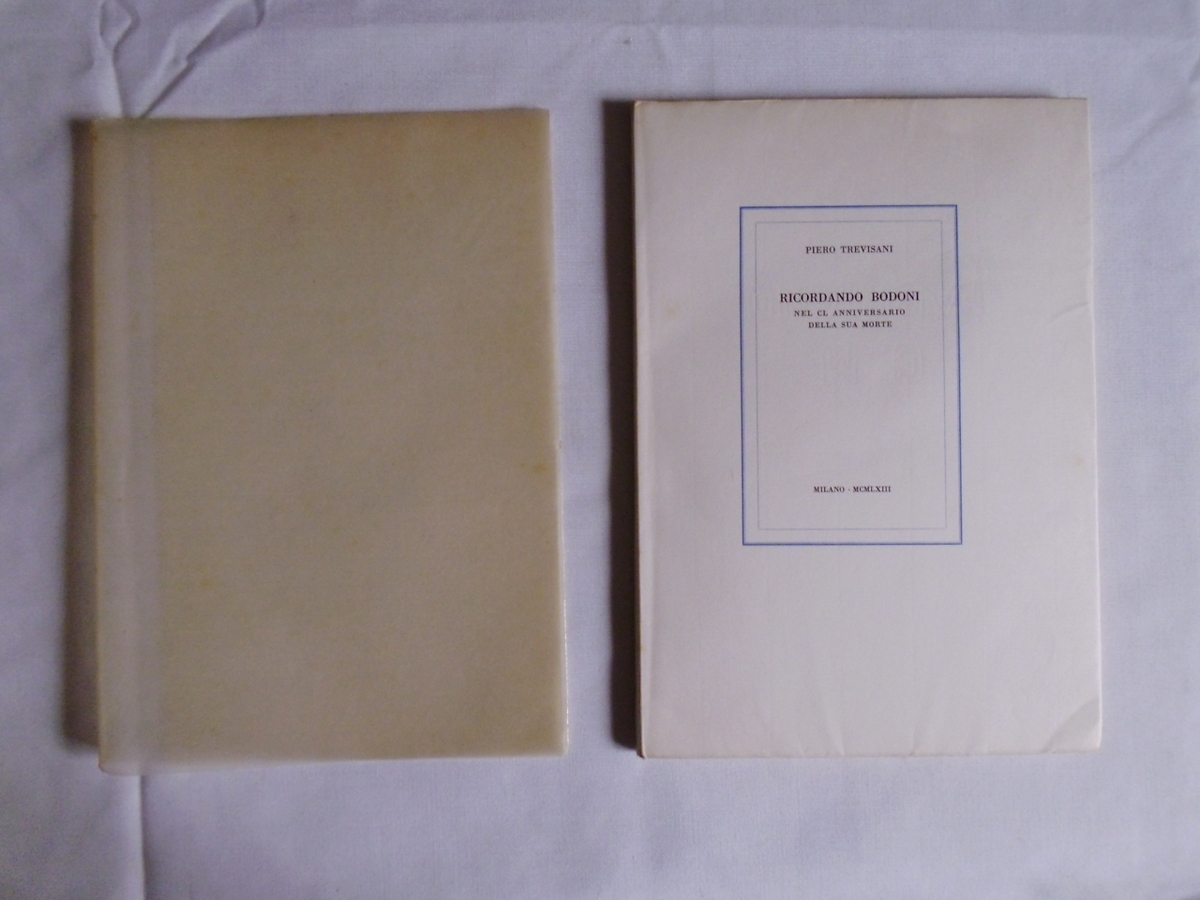 Trevisani Piero Ricordando Bodoni Tipografia Allegretti 1963