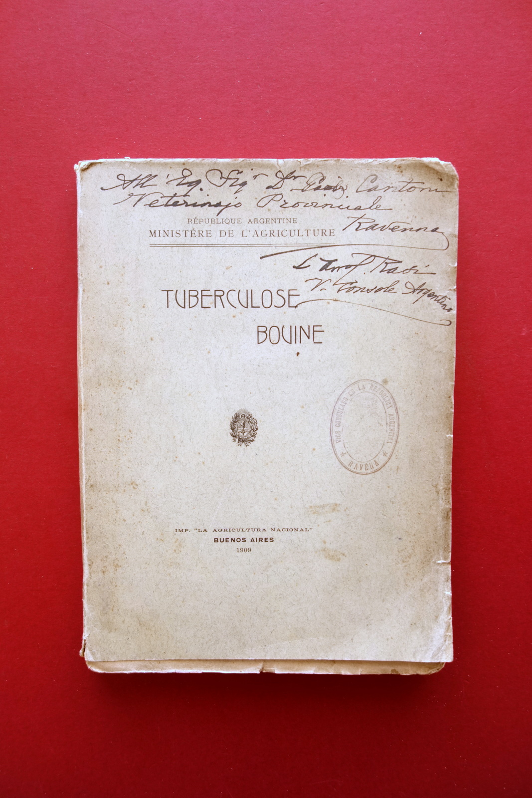 Tuberculose Bovine Extrait du Rapport au Ministre Ramon Bidart Buenos …