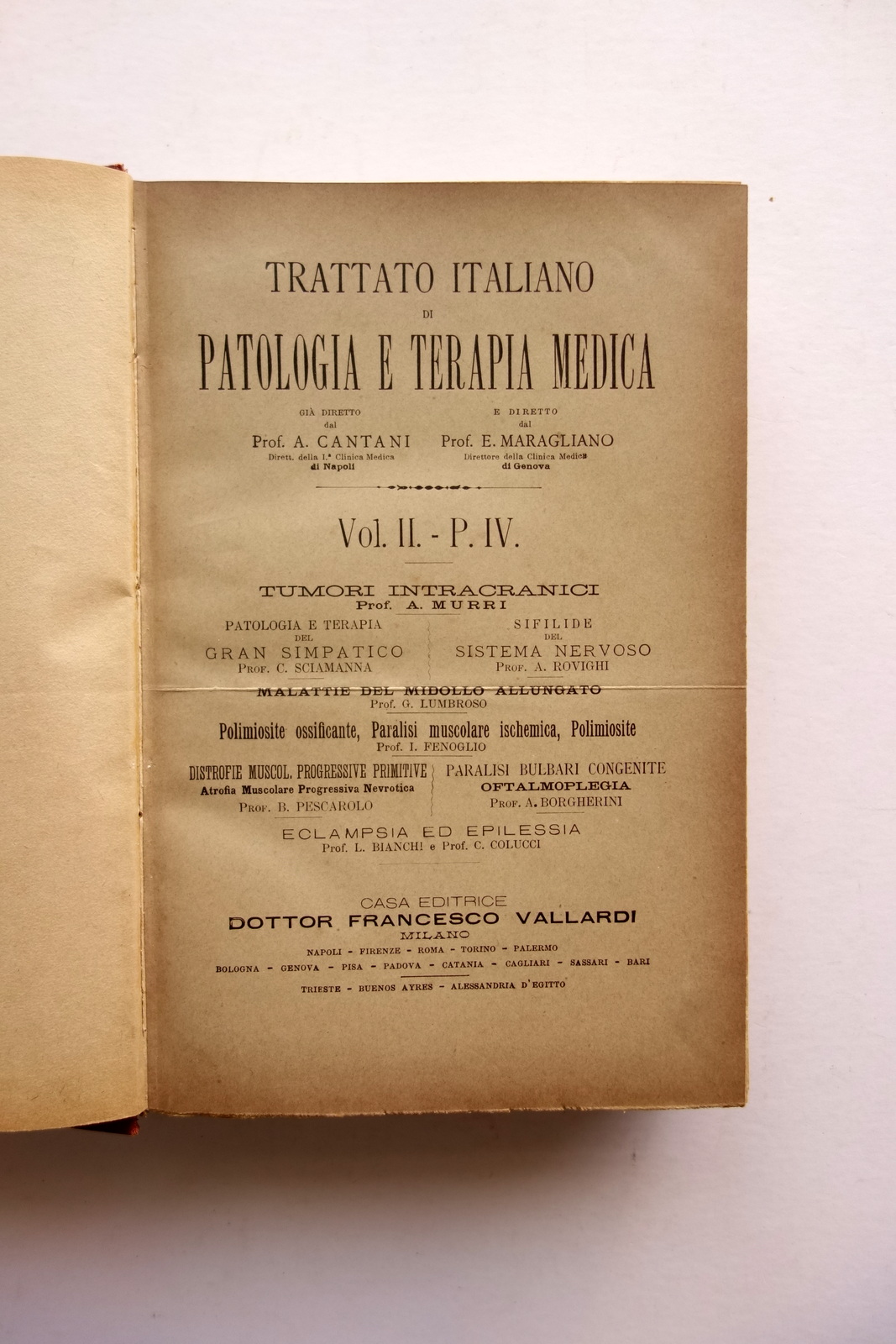 Tumori Intracranici Murri Malattie del Midollo Allungato Terapia Medica Vallardi