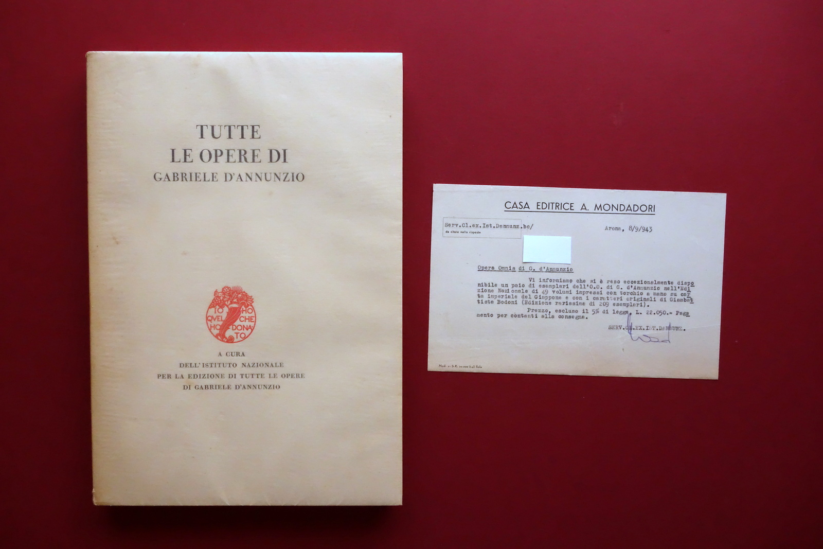 Tutte le Opere di Gabriele d'Annunzio a cura dell' Istituto …