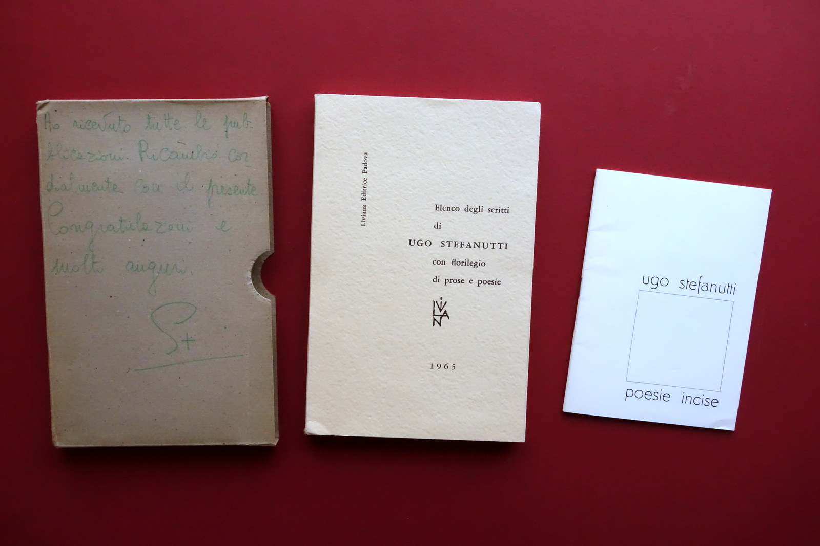 Ugo Stefanutti Elenco degli Scritti Liviana Padova 1965 Poesie Incise …