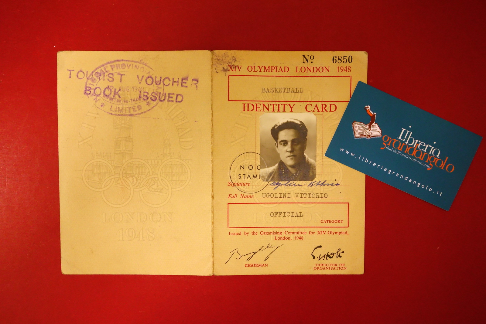 Ugolini Vittorio Arbitro Olimpiadi Londra 1948 Basket Virtus Bologna Autografo