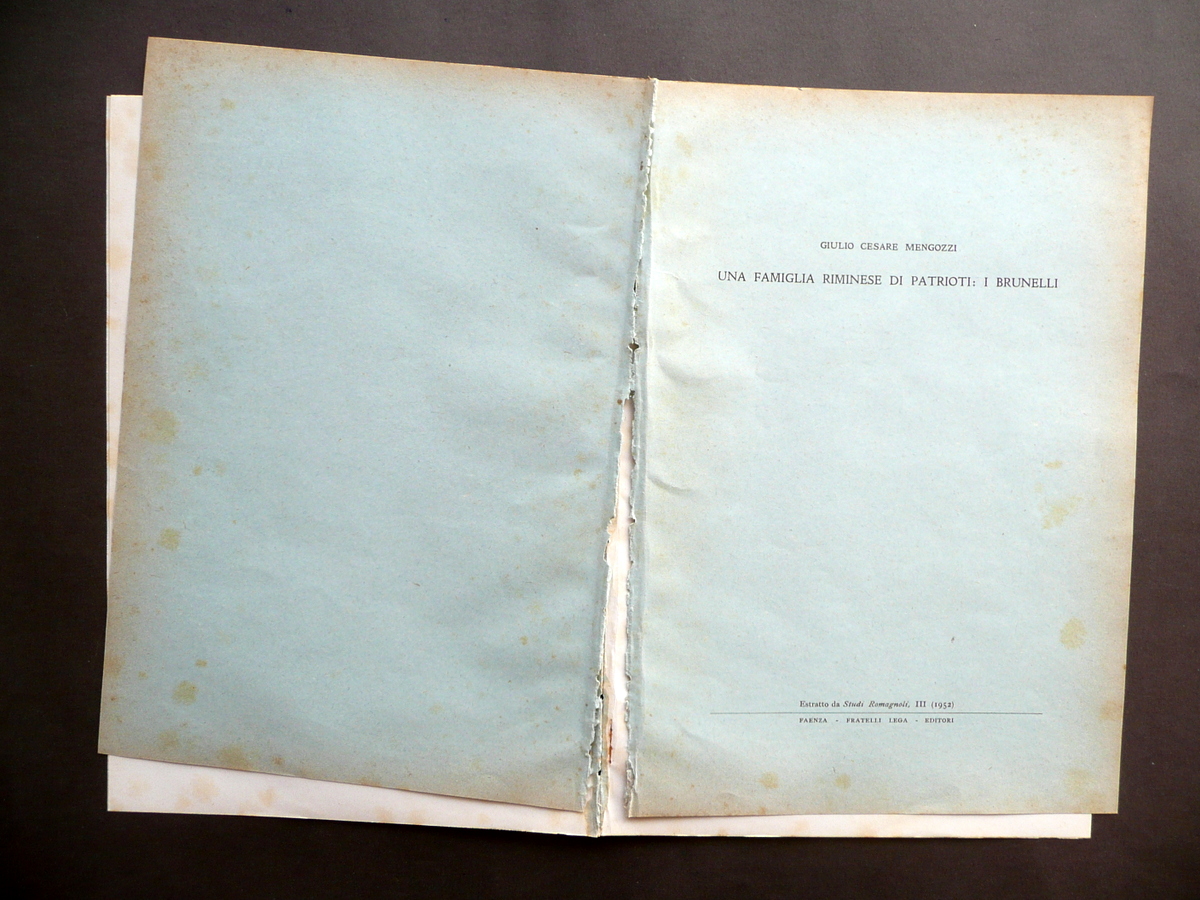 Una Famiglia Riminese di Patrioti i Brunelli Mengozzi F.lli Lega …