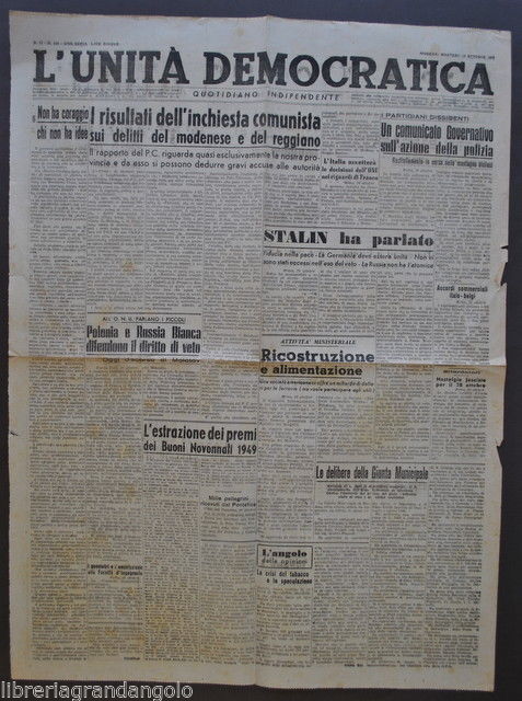 Unit‡ Democratica Inchiesta Comunista Eccidi Modena Reggio Partigiani Stalin 194