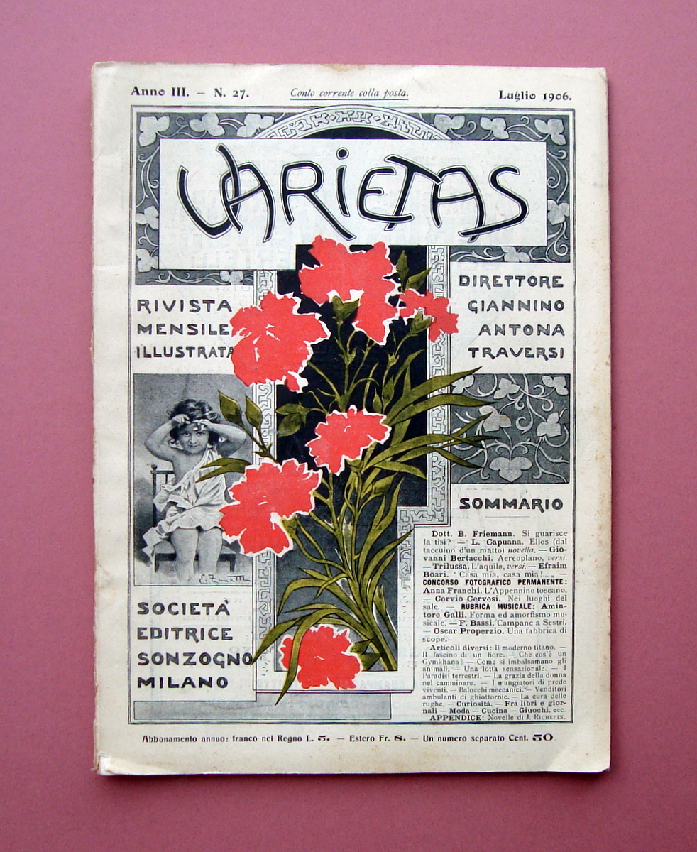 Varietas Anno III n 27 Luglio 1906 Balocchi Meccanici Sonzogno …