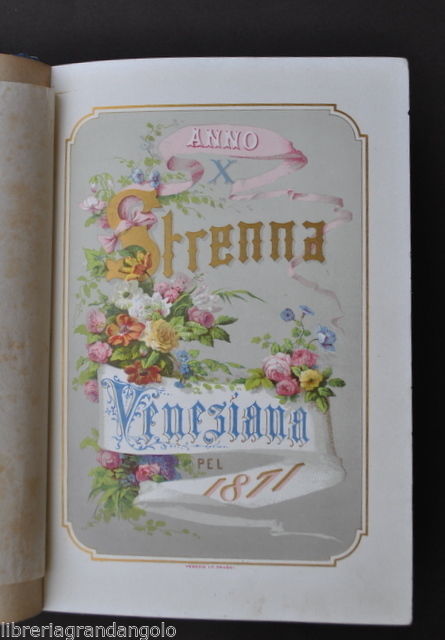 Veneto Locale Strenna Veneziana 1871 Litografie Galante Poesia 1870
