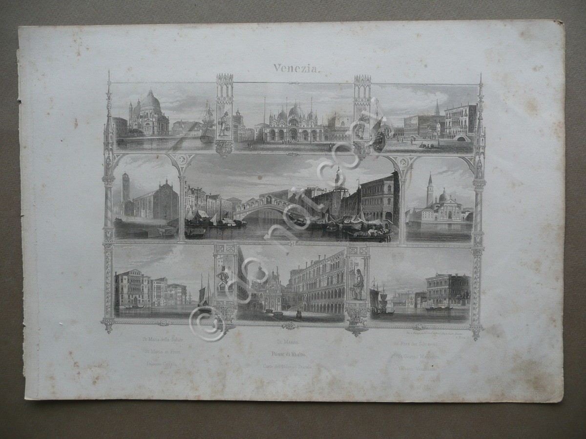 Venezia Ponte di Rialto Vedute Multiple Fesca Lloyd Austriaco Trieste …